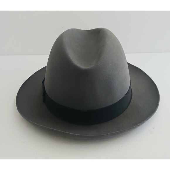 VTG Phil Forstadt Platinum Gray Beaver Stately Fedora Sz L - Picture 8 of 14